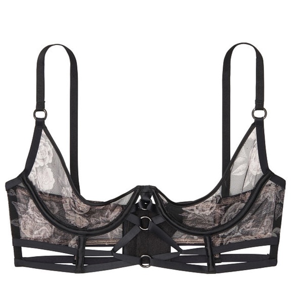 VS 34 36 LUXE QUARTER CUP SEXY STRAPPY BRA CAGED - Picture 9 of 9